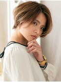 アップバングハイライトかきあげひし形ベリーショート20代30代X