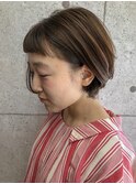 ショートバングがかわいいナチュラルボブスタイル☆