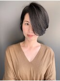 【morio池袋】大人可愛い前下がり透け感ショート♪