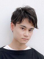 スペインカール韓国マッシュスパイキーショートブルーブラック45