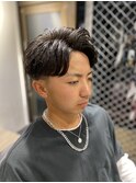 ナチュラルパーマアップバング