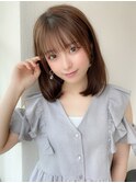 20代30代40代大人可愛いAラインボブベージュ抜け感くすみカラー