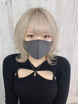 リアイス(Re:ICE) ミニウルフ/くすみブルー/流れるレイヤー/インナーハイライト