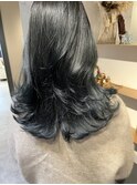 韓国ヘア　ブルーブラック