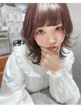 リアイス(Re:ICE) ピンクアッシュミディアムウルフボブ