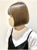 【FOLK】透明感クールベージュ☆似合わせ切りっぱなしボブ♪