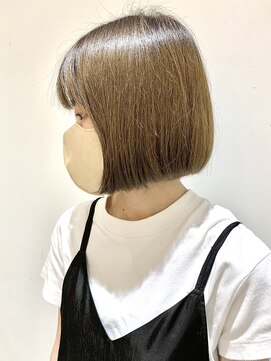 【FOLK】透明感クールベージュ☆似合わせ切りっぱなしボブ♪