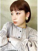 中川陽南子【パツッとワイドバングオレンジブラウンボブ】