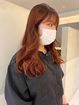 ガリカ 横浜(Gallica) 【minami】ゆるふわ透明感オレンジベージュ/顔まわりレイヤー