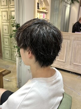 サンバイセライロ 千葉(SAN. by celilo) 【メンズパーマ×ミニウルフ】ツーブロックマッシュ/束感/波巻き