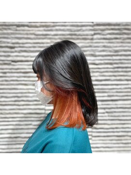 ビス ヘア アンド ビューティー 西新井店(Vis Hair＆Beauty) 20代30代40代大人インナーカラー耳掛け切りっぱなし大人ボブ