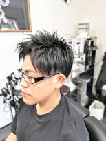 アゲイシ(hair club AGEISHI) ２ブロック　アップバングショートスタイル