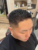 銀座マツナガ 浅草店 黒髪短髪/スキンフェード/4mm濡れパン
