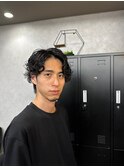 カルマパーマ/ベリーショート/ダークアッシュ/ニュアンスパーマ