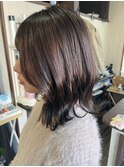 ナチュラルくびれヘア外ハネミディ艶カラーグレージュ20代30代