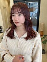 スニュウ(snuw)&nbsp;【snuw_ayano】ワインレッド/韓国風巻き/ピンクカラー