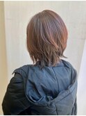 オレンジブラウン/アプリコットオレンジ/フェザーショート