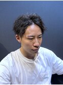 ビジネスツーブロックショート ツイストパーマ センターパート