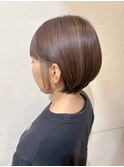透明感ミルクティーベージュショートボブ◎透明感カラー