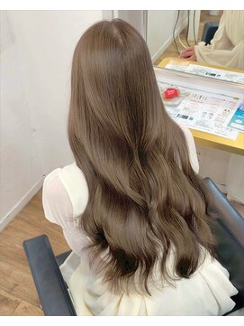 イオエ 西梅田(ioe) ブリーチなしカラー/髪質改善/ミルクティーベージュ/小顔へア