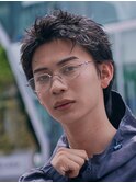 スパイキーパーマツイストスパイラルパーマショートヘア短髪黒髪