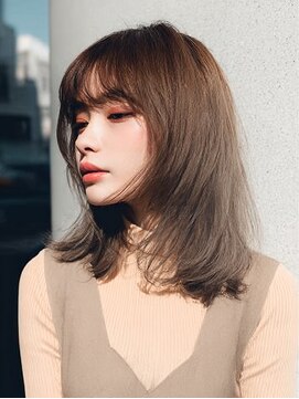 ダル 渋谷/表参道(DAL.) 顔周りカットハッシュカットダークブラウンワンホンレイヤー