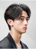 ツーブロックナチュラルダウンパーマシースルーマッシュ