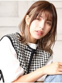 大人可愛い小顔外ハネボブレイヤーカットペールベージュA1