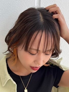 ヘアークリアー せんげん台 個性派大人のひし形ウルフ シースルーバング デザインカラー