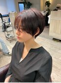 大人可愛い20代30代40代黒髪前下がりショートボブ丸みショート◎