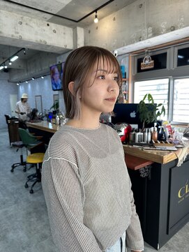 シールドヘアー 沖縄 新都心(C'LD Hair) イヤリングカラー/ホワイトベージュ/切りっぱなしボブ/ボブ