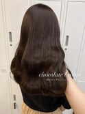 大人可愛い艶カラー＊チョコブラウン/秋ヘア/ウェーブヘア