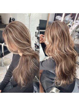 ブレンド 渋谷(BLend) 黒髪ボブルフネビージュ小顔ワンレンスペインカール