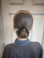 アロマ ヘアー ルーム 新宿3号店(AROMA hair room)&nbsp;シニヨンアレンジ/艶感ローポニー/上品まとめ髪/結婚式ヘア/