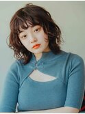 ミディアムボブパーマ/大人っぽパーマ
