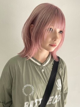 サンクマーケット 渋谷(cinq MARKET) レイヤーボブウルフボブミディアムレイヤー渋谷ブリーチカラー