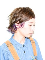 ヘア サロン イエロー(hair salon YELLOW)&nbsp;マッシュウルフ × パープル