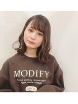 ネオリーブエクラ 上野御徒町店(Neolive eclat) 切りっぱなしボブ×透け感ベージュ neolive eclat 上野御徒町