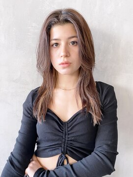 アイティー バイ アルバム 中野店(IT by ALBUM) ナチュラルロング_かきあげロングマロンベージュ_8444