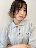 ペールベージュ/外ハネボブ/大人かわいい/セクションカラー/銀座