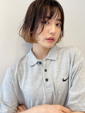 レトン 銀座(leton) ペールベージュ/外ハネボブ/大人かわいい/セクションカラー/銀座