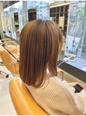  [オージュアサロン/恵比寿]マロンアッシュ艶髪ふんわりミディ
