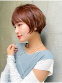 顔まわりレイヤーマッシュ/20代30代40代/オレンジブラウン