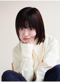 ミディアムヘア/斜めバング/グレージュカラー/新宿駅