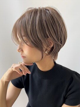 ラフ 立川(Laff) 立川似合わせカット小顔ショート丸みショートボブグレージュ