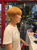 榮美容室 本店 イエローショートボブ/ダブルカラー/シートヘア