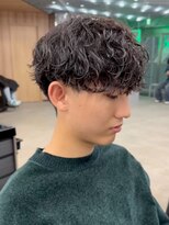 エルマーク 枚方(L-MARK)&nbsp;スパイラルパーマツイストパーマアップバング短髪メッシュ