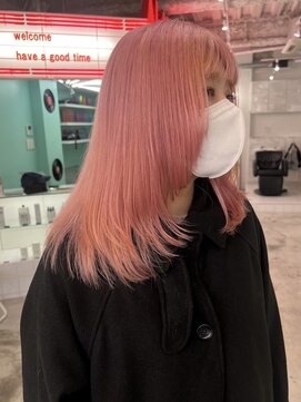 デート 下北沢(DATE) 下北沢デザインカラー顔周りレイヤーカットハイトーンブリーチ◆