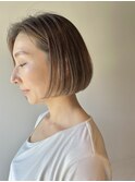 20代30代40代ワンカール小顔補正立体カットグレーベージュ