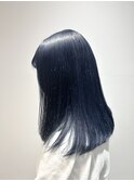 きりっぱなしセミロング　× ダークブルージュ